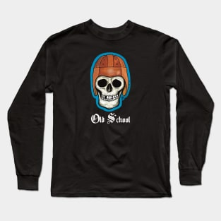 Old School Football Skull Long Sleeve T-Shirt